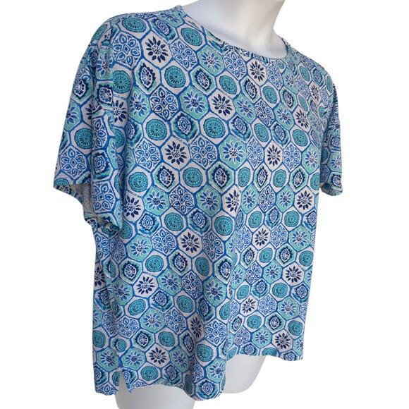 IBKUL Performance T Shirt with Sun Protection, More...Blue Mosaic Print size XXL - Picture 4 of 8